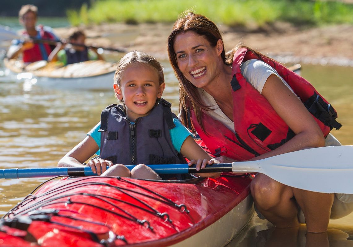 Kajakfahren am Fluss Leba