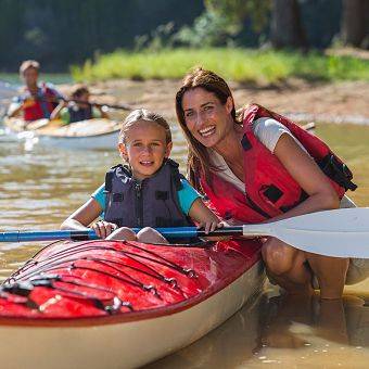 Kajakfahren am Fluss Leba